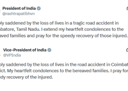 President, Vice President and PM express grief over Coimbatore road accident in Tamil Nadu