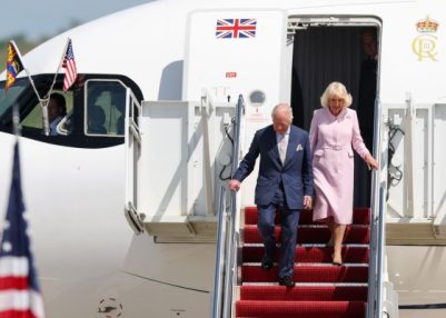 Britain’s King Charles, Queen Camilla arrive in US; welcomed by President Trump