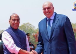 Defence Minister Rajnath Singh meets Italian Defence Minister Guido Crosetto in New Delhi