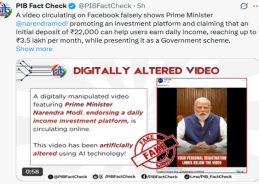 PIB Debunks Fake AI-Generated Video Misusing PM Modi’s Name for Investment Claims