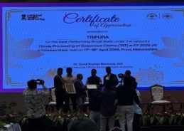 Tripura State Health Agency Recognised as Best Small State for Expeditious Settlement of Suspicious Claims