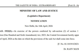 Nari Shakti Vandan Adhiniyam comes into force, ensuring one-third reservation for women