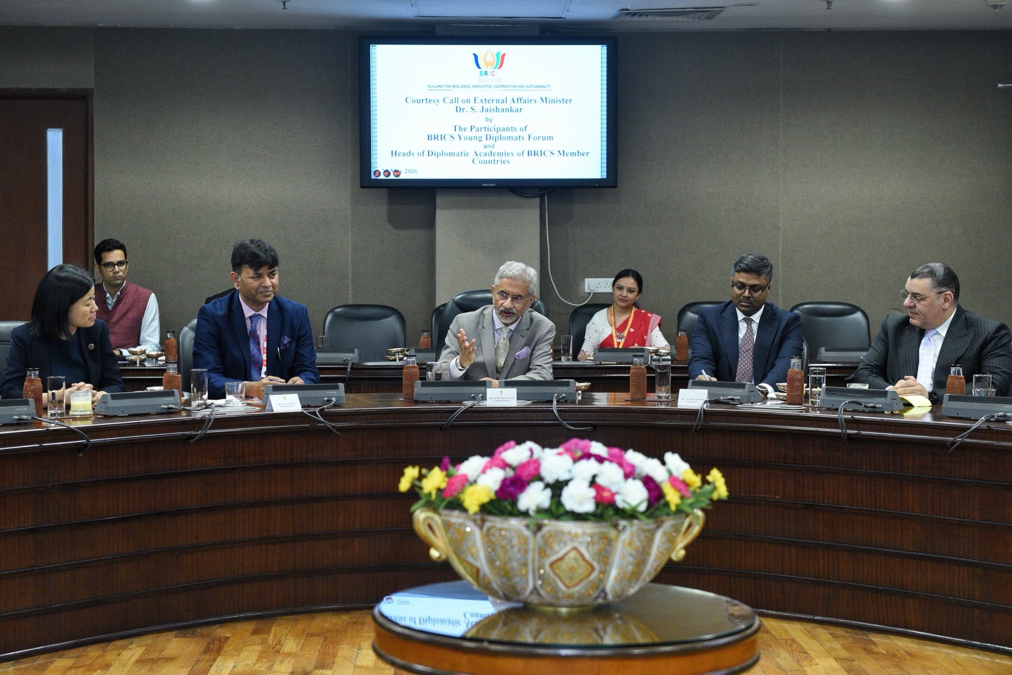 EAM Dr S Jaishankar interacts with participants of BRICS Young Diplomats Forum in New Delhi