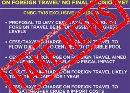PM Modi rejects media report of any kind of tax on foreign travel