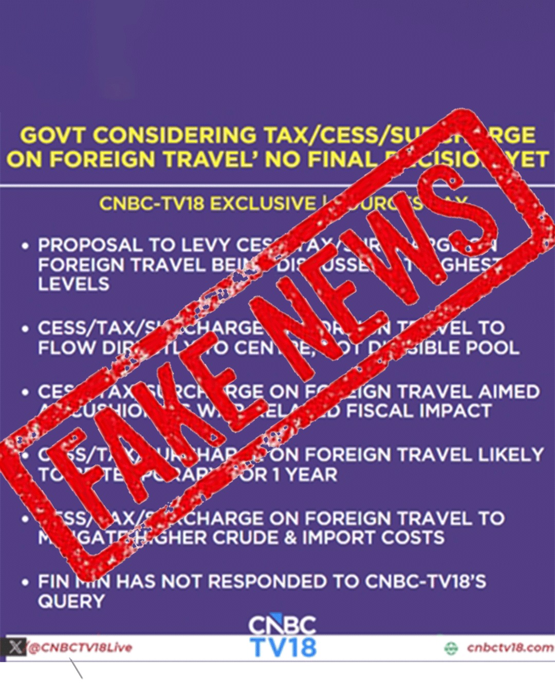 PM Modi rejects media report of any kind of tax on foreign travel