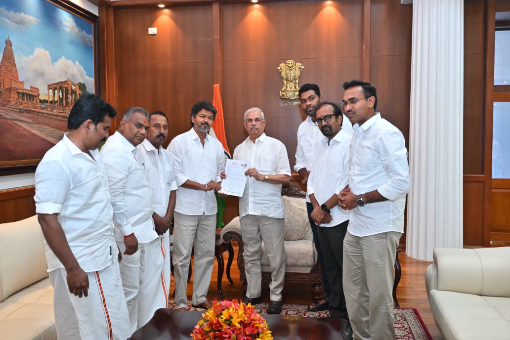 TVK chief Joseph Vijay meets Tamil Nadu Governor Vishwanath Arlekar for second time at Lok Bhavan