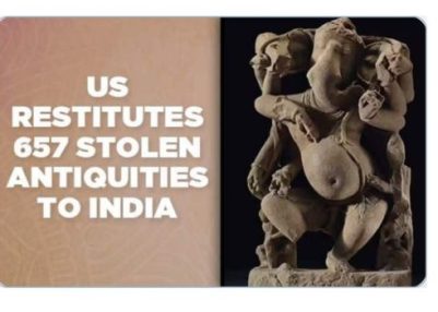 US returns 657 antiquities collectively valued at nearly 14 million dollars to India