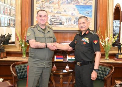 Armenian Armed Forces Chief Lt Gen Edvard Asryan calls on Army Chief Gen Upendra Dwivedi