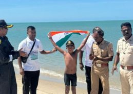 Seven-year-old Ishank Singh becomes youngest swimmer to cross Palk Strait