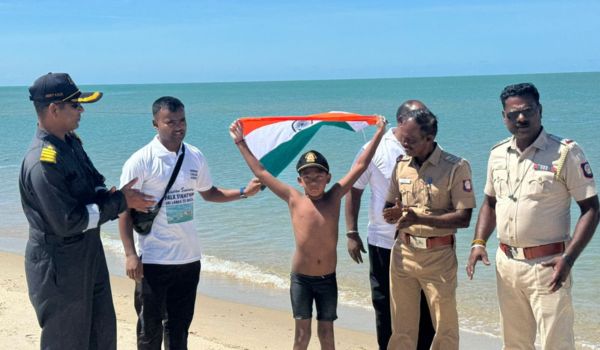 Seven-year-old Ishank Singh becomes youngest swimmer to cross Palk Strait