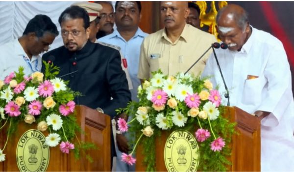 N. Rangasamy Sworn In as Puducherry Chief Minister for Record Fifth Term