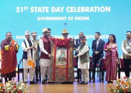 VP C. P. Radhakrishnan attends Sikkim Statehood Day celebrations in Gangtok