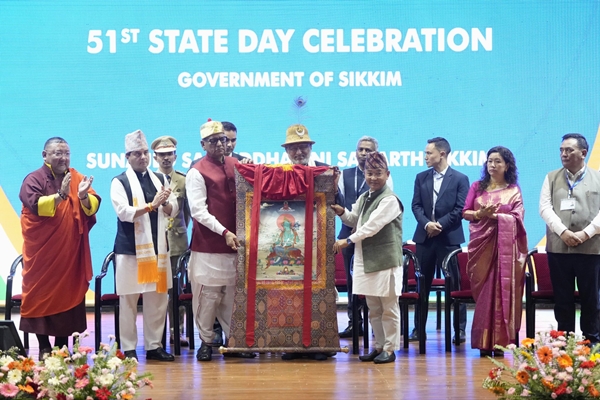 VP C. P. Radhakrishnan attends Sikkim Statehood Day celebrations in Gangtok