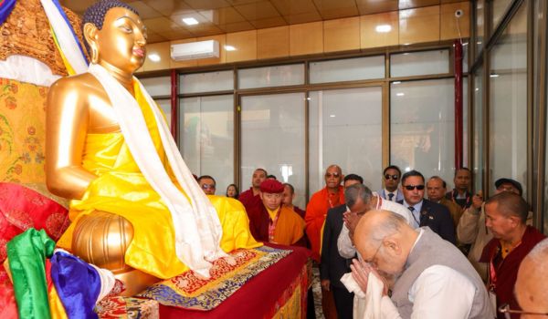 HM Amit Shah inaugurates Sacred Holy Relics Exposition of Tathagata Buddha in Leh 
