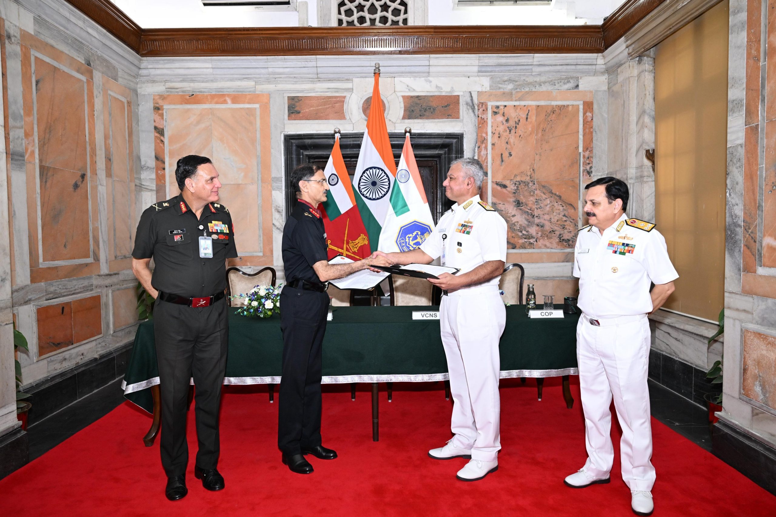 Indian Army & Indian Navy sign MoA on Affiliation to strengthen inter-service cooperation