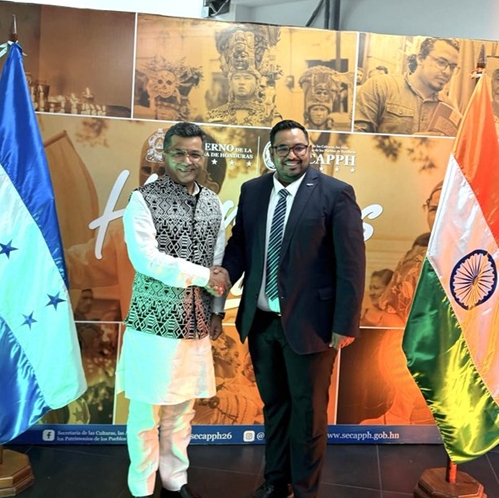 MoS for External Affairs Pabitra Margherita meets Secretary of State for Culture, Arts and Heritage of Honduras, Yasser Handal Cárcamo