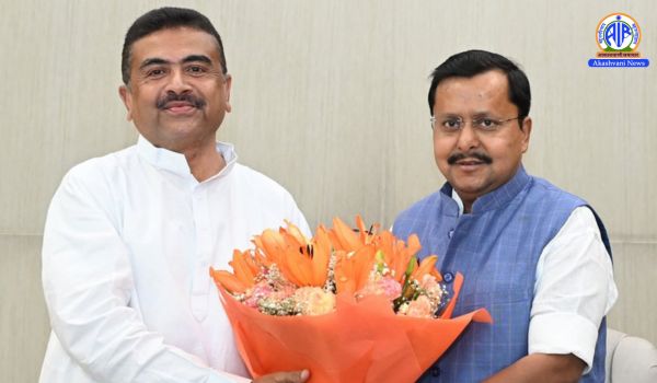 BJP President Nitin Nabin meets West Bengal CM Suvendu Adhikari at party headquarters in New Delhi