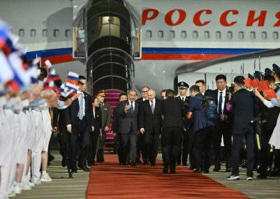 Russian President Vladimir Putin arrives in Beijing on two-day state visit